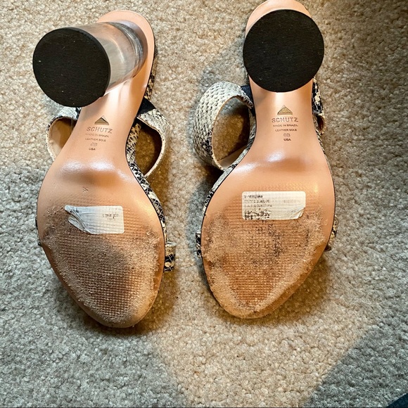 SCHUTZ Veridiana Transparent Column Heel Sandal 8 - Picture 11 of 13